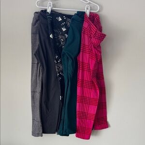 LuLaRoe Kids Leggings - Gray, Patterned, Green, Pink & Red, S/M